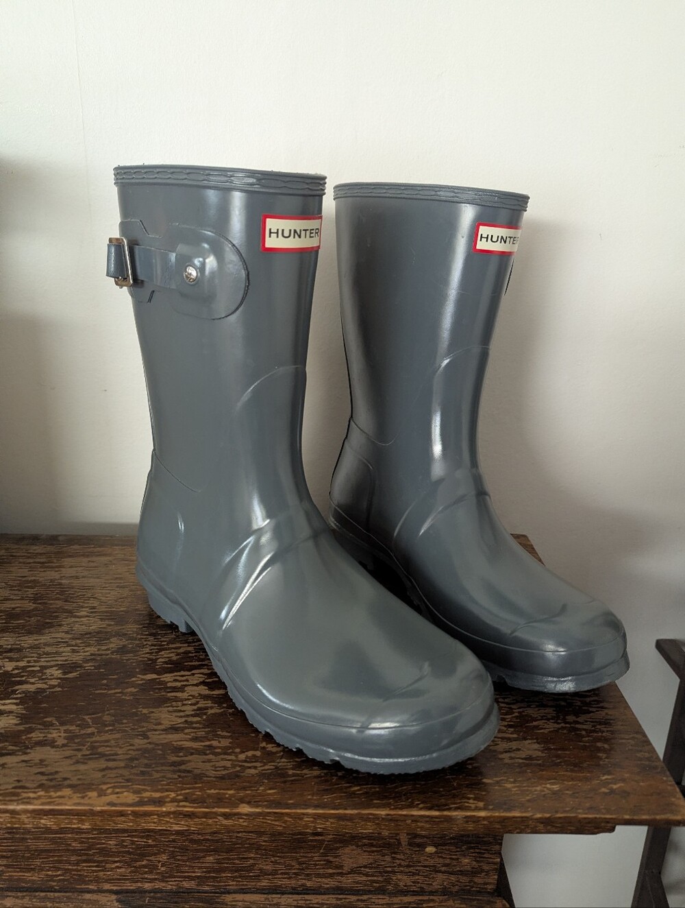 Hunter Gray Mid calf Rain Boots - Women US10 EU42